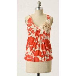 Anthro Deletta Red Floral Growing Conditions Top