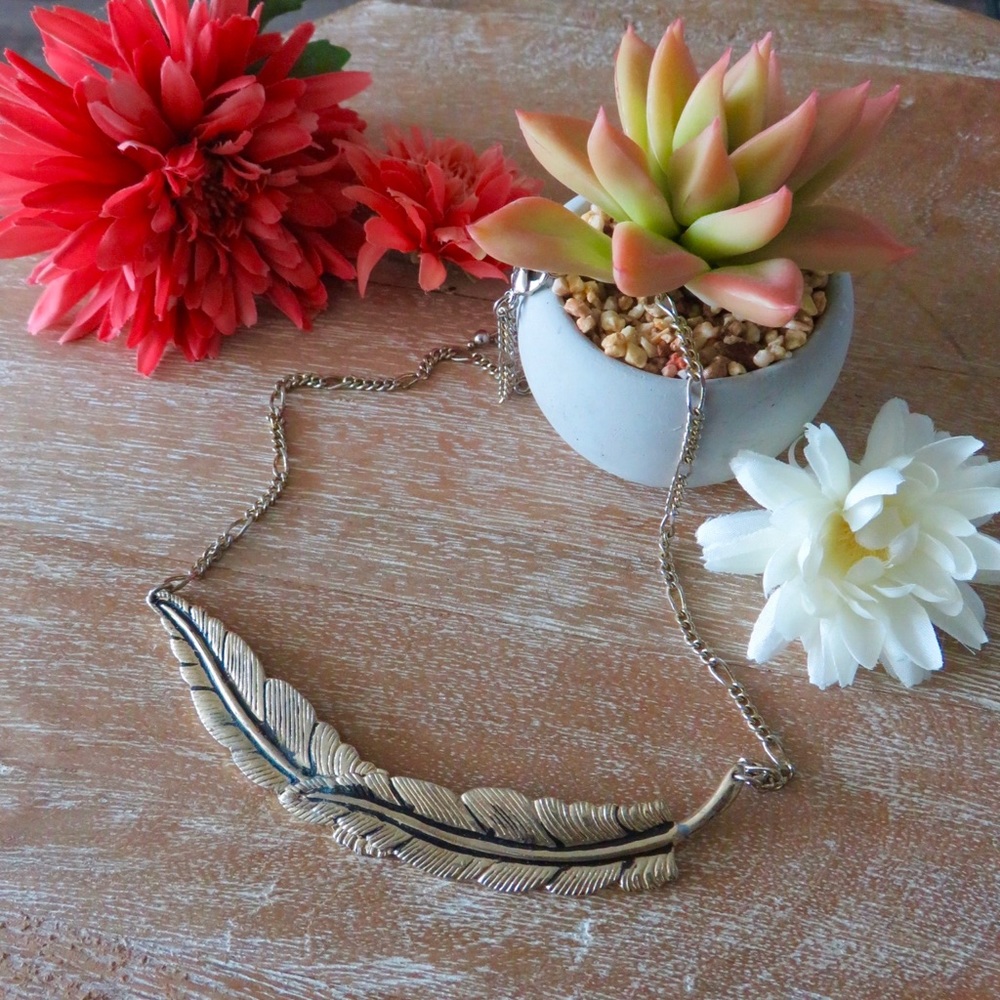 Feather Gold Necklace