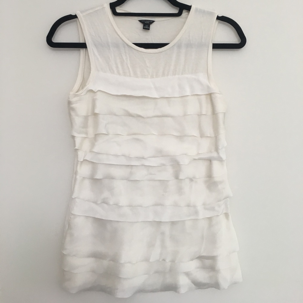 Tiered ruffle white top