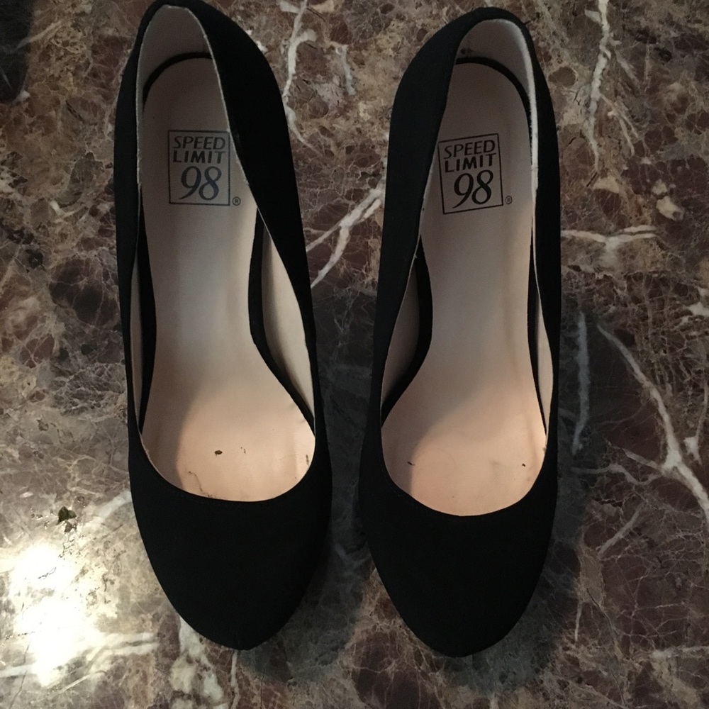 Black platform stilettos size 8 1/2