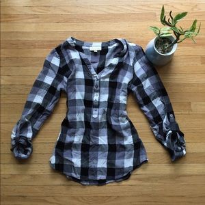 ModCloth checkered quarter button shirt