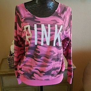 Victoria's Secret Pink Camo Sweatshirt Size Small