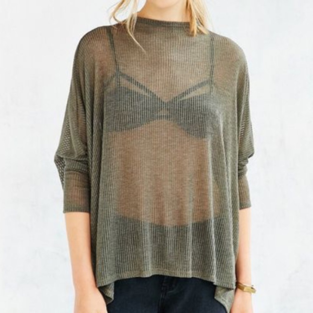 UO NWOT Sheer Mock Neck Sweater (Silence + Noise)
