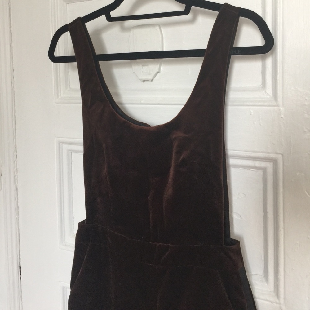 VELVET JUMPSUIT a with TUXEDO stripe wide leg pant