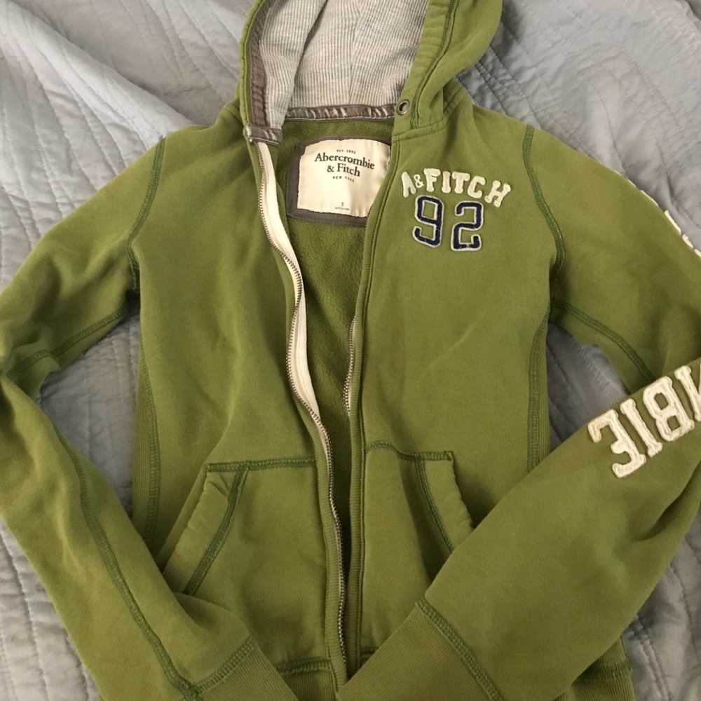 green abercrombie and fitch zip up