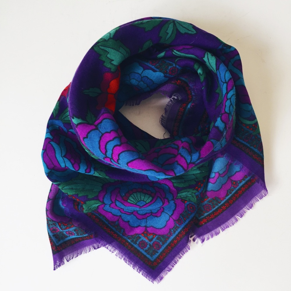 Western Rose Scarf Vintage