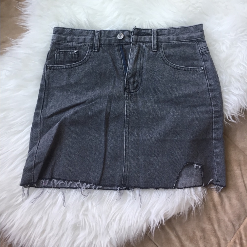 Denim skirt with side split