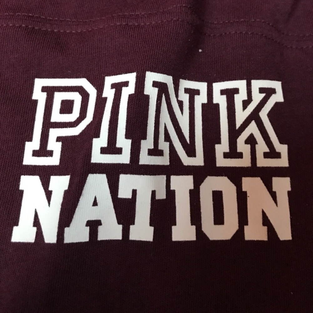 VS PINK NATION Maroon Tee