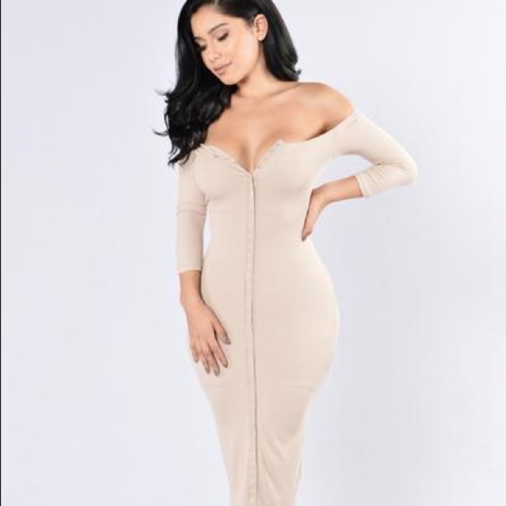 Fashion Nova Taupe Puppy Love Dress