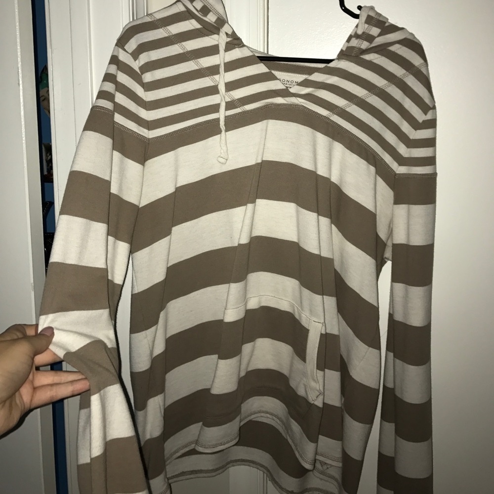 Hooded striped sweater