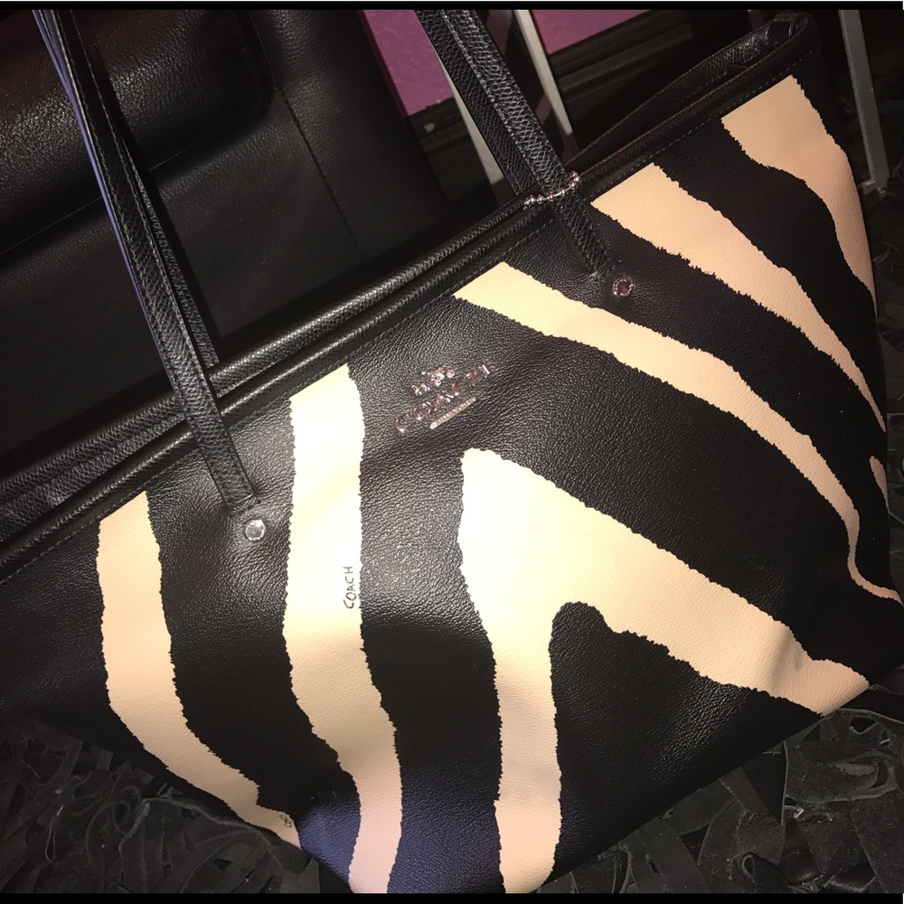 Limited Edition Coach Zebra Zip Top Tote