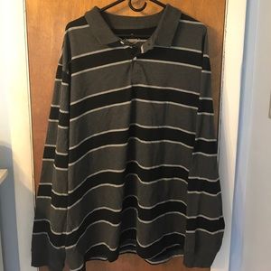 Gray and Black long sleeve polo