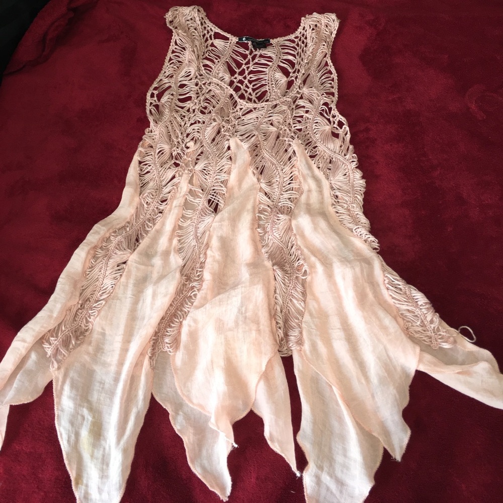 Pink knotted Sheer Dress (s)