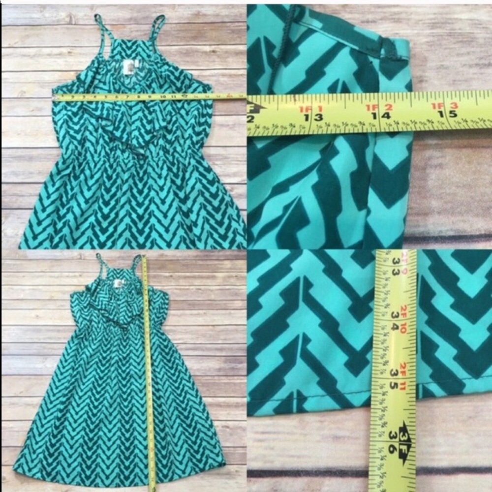 SOLD Size Small Francesca's Chevron Ruffle Dress - Picture 2 of 4