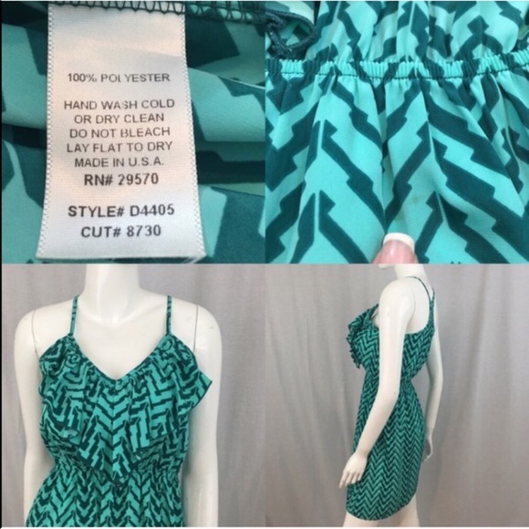 SOLD Size Small Francesca's Chevron Ruffle Dress - Picture 3 of 4