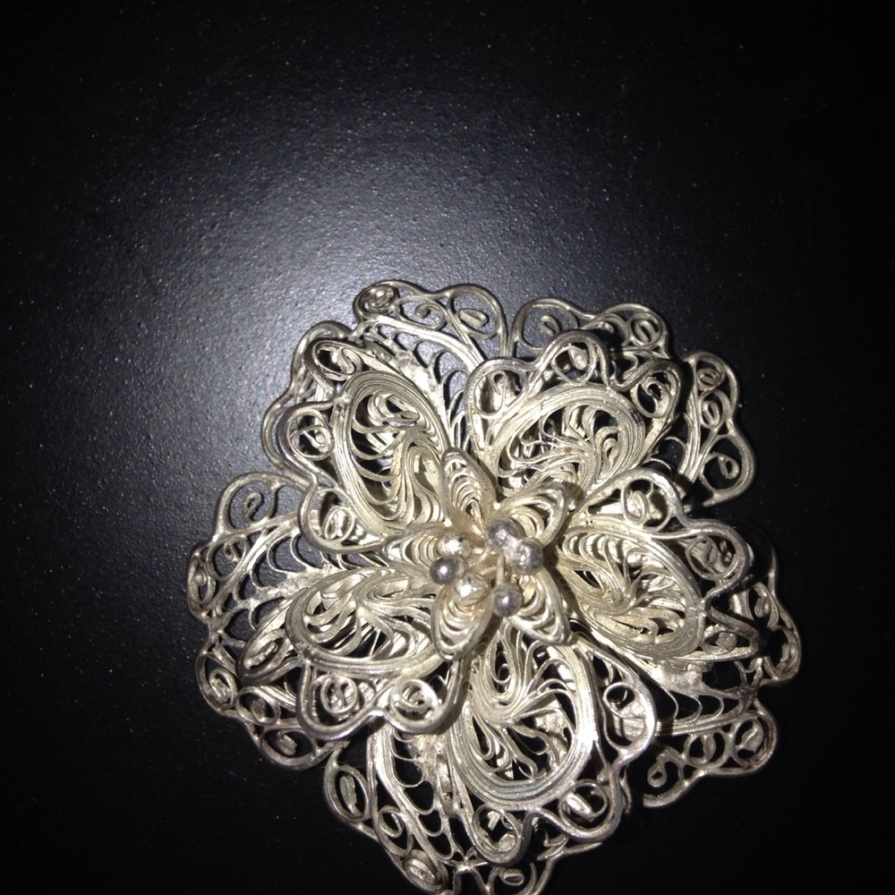 Sterling silver flower pin