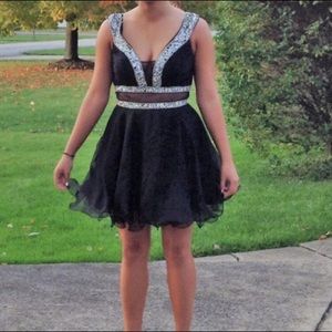 Black rhinestone homecoming dress