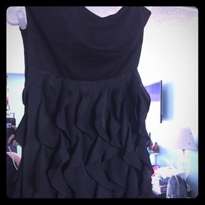 Semi formal ruffled strapless mid dress
