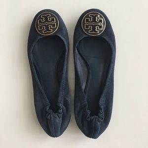 Authentic Tory Burch Reva Suede Ballet Flats