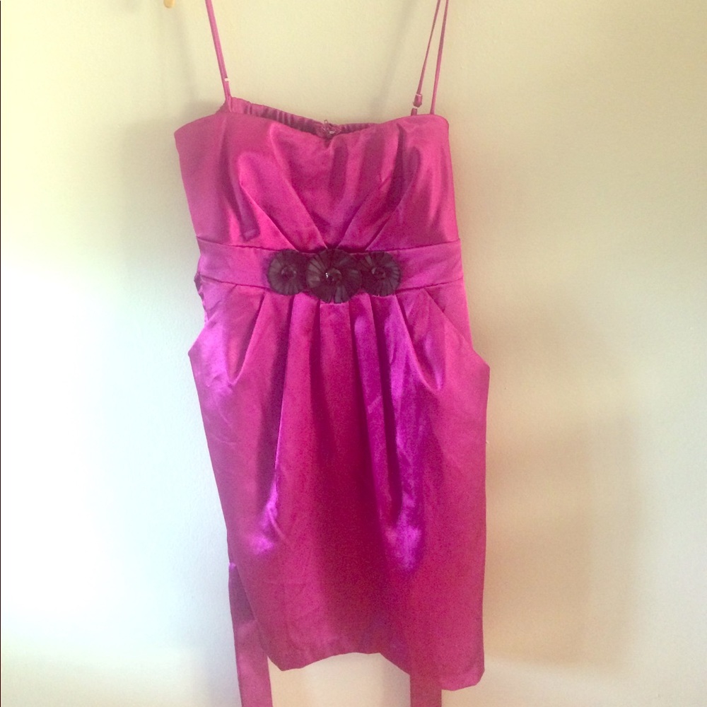 Pink and black dress with pockets
