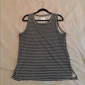 CURRENT/ELLIOTT Black & White Striped Tank