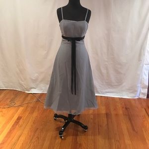 Grey and black gown