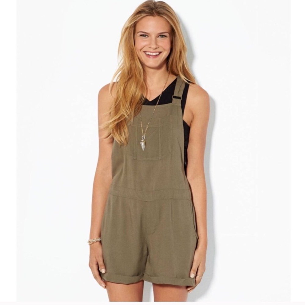 American Eagle Soft Olive Green Shortalls