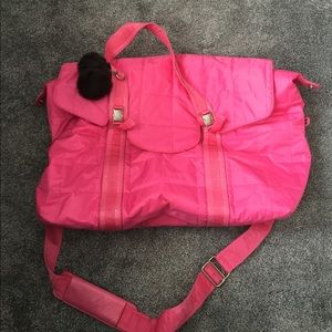 Beauty Avalanche overnight bag with pompom chain