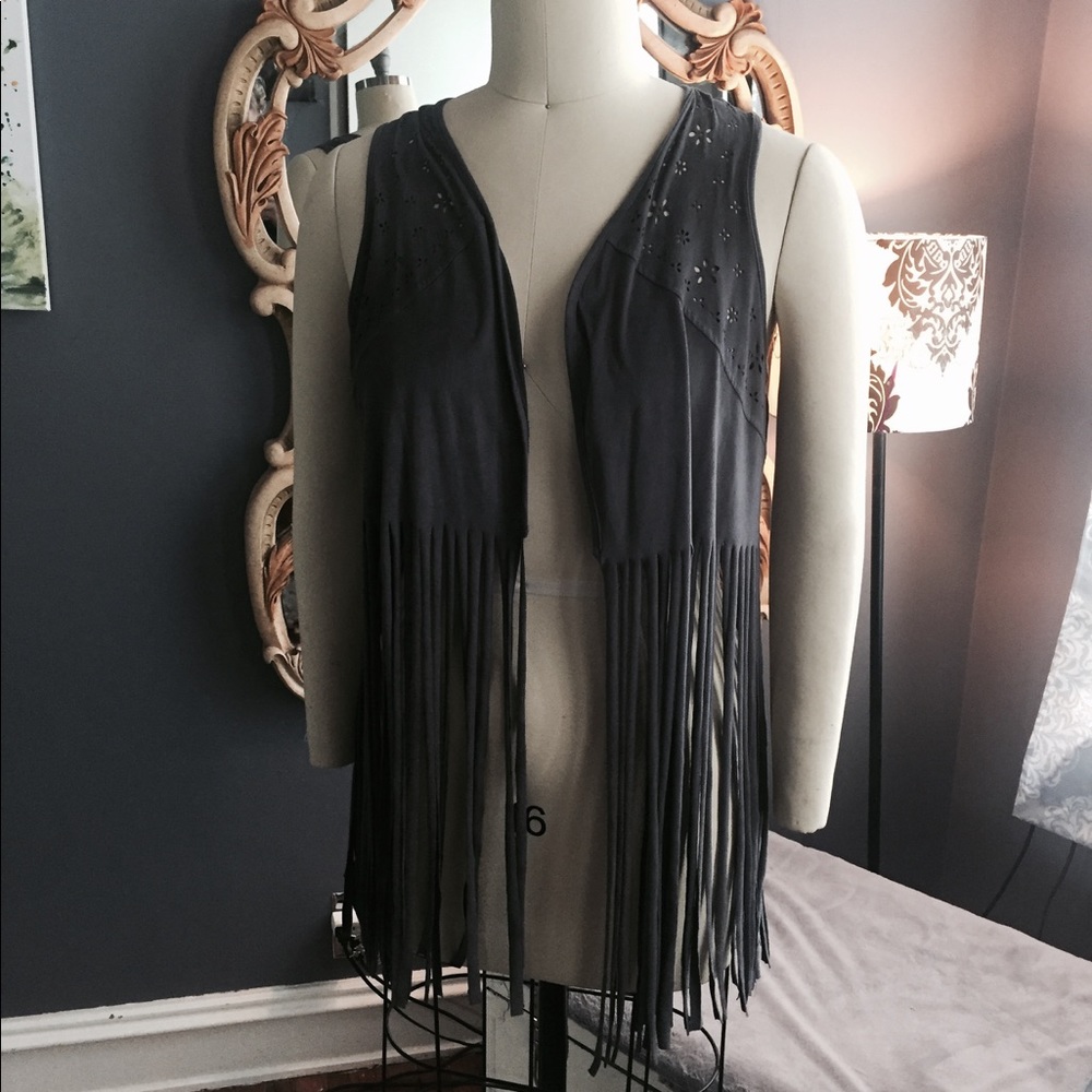 Velvet Vest with Tassel Bottom