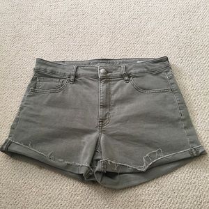 American Eagle Army Green High Rise Shorties
