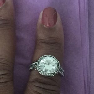 2 Carat CZ Stone On Sterling Silver Ring•Size 9