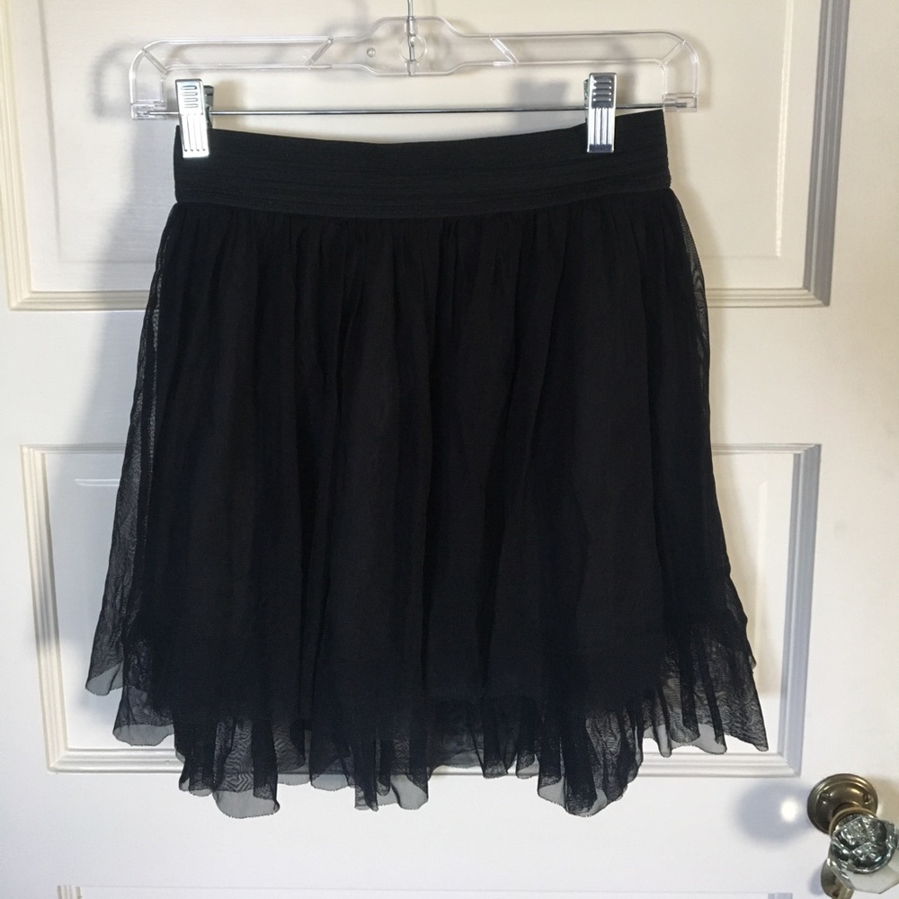Black tulle mini skirt
