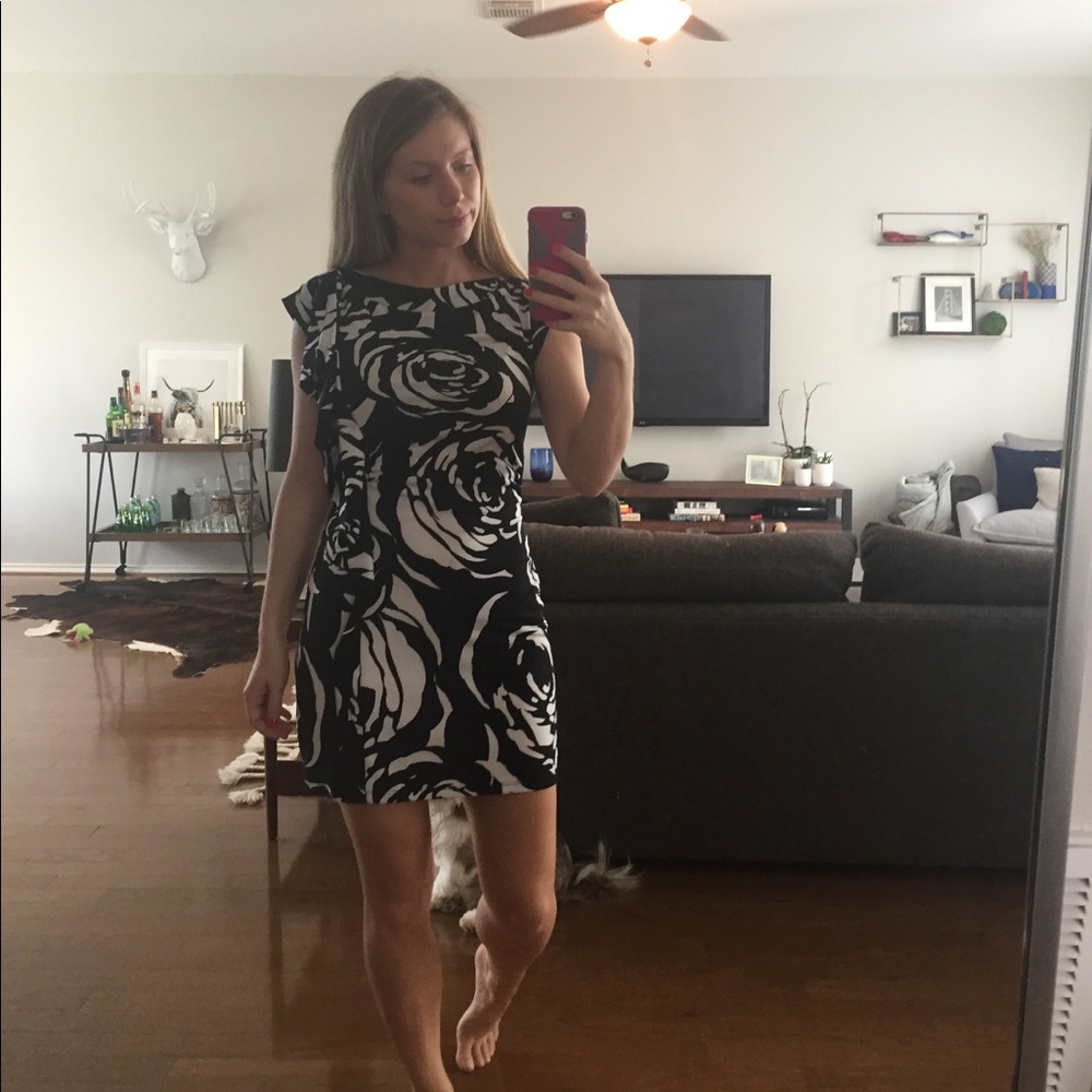 Black and white cocktail dress