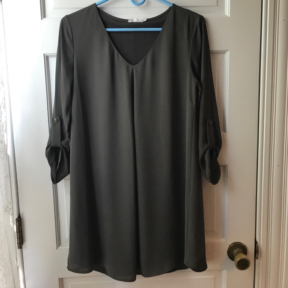 Dark green long sleeve dress