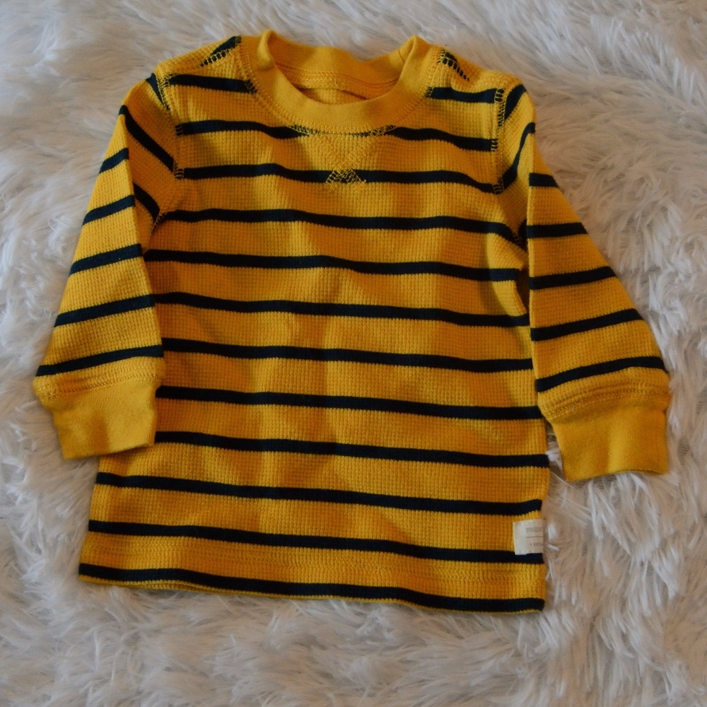 Yellow & Navy Waffle Shirt