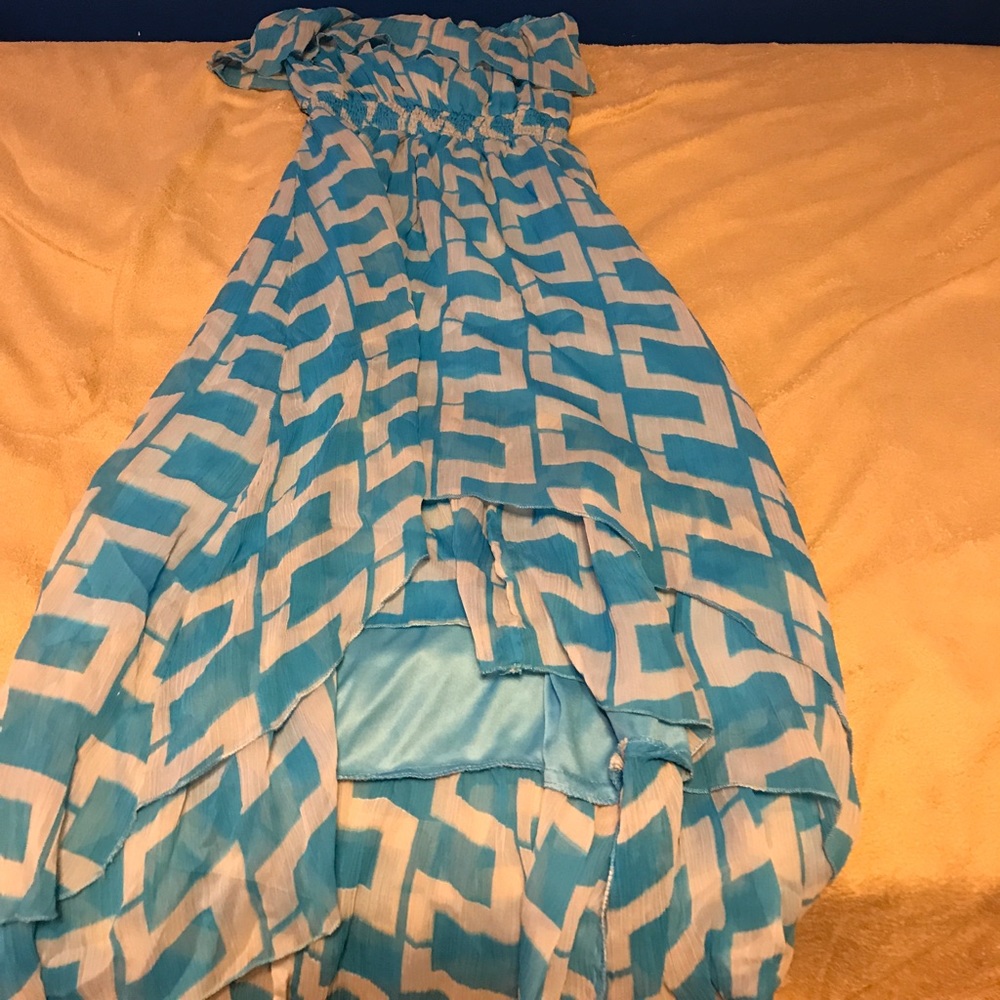 Blue high low dress