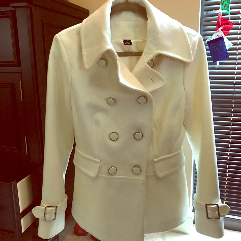 Stylish White Peacoat - NEVER WORN