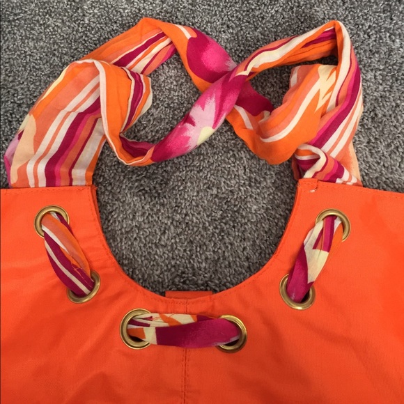 Lancaster beach tote with beautiful scarf handles - Picture 2 of 3