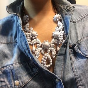 J.Crew white enamel Statement Necklace