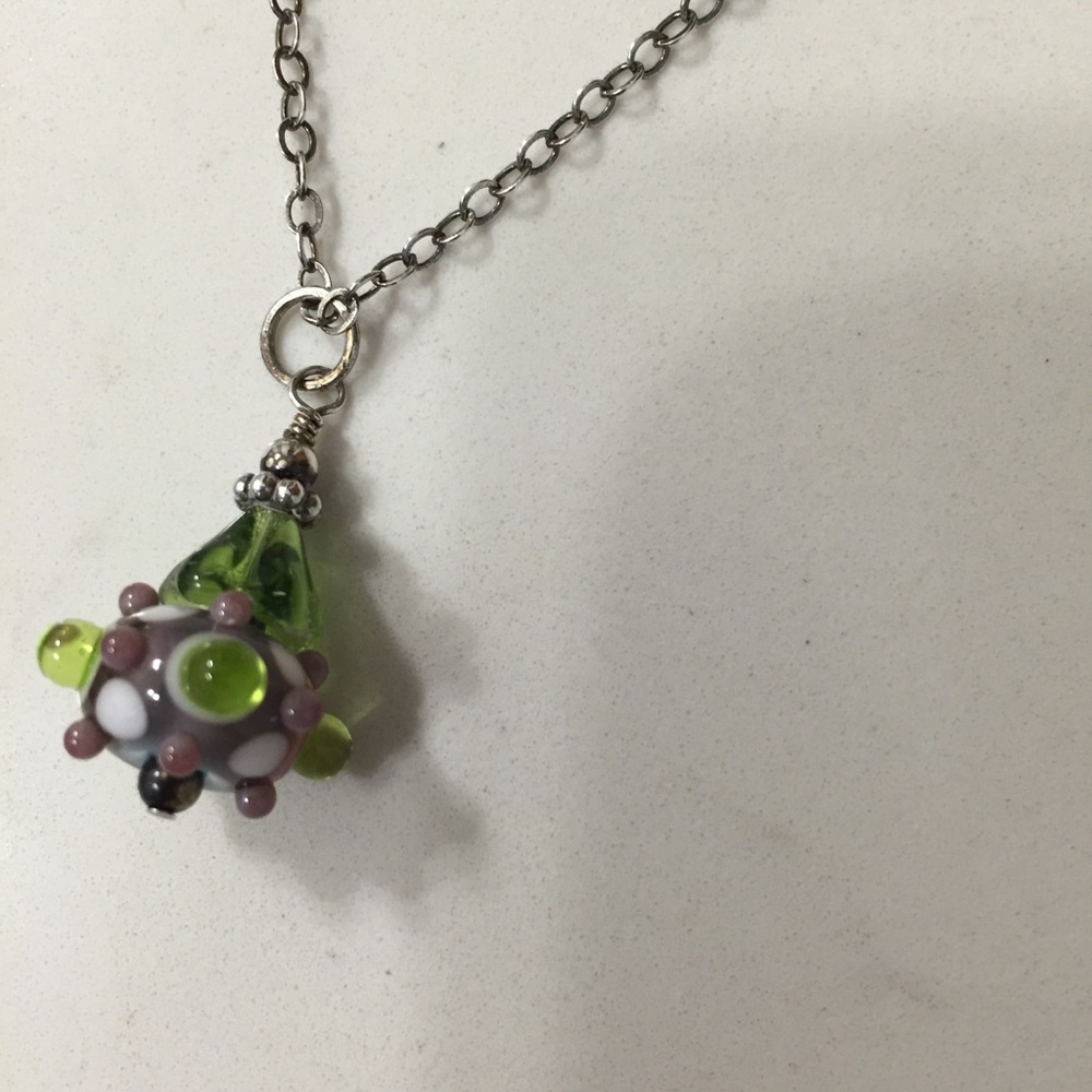 Glass bead necklace and bracelet