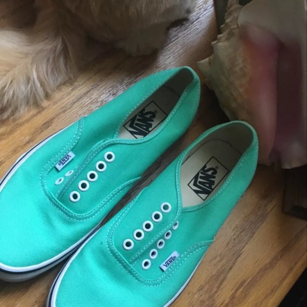 New teal/aqua green Vans.