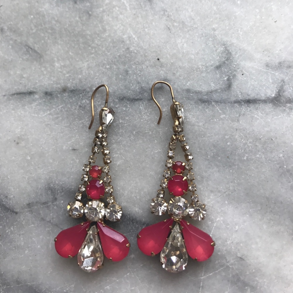 Juicy couture pink and white crystal earrings