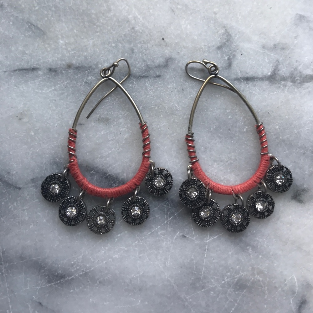 Lucky brand dangle earrings with pendants