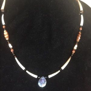 Dentelium Shell and Abalone Necklace