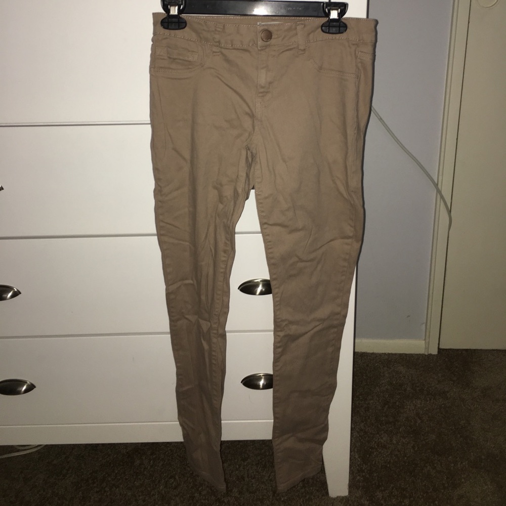 Pink/ tan high rise jeans