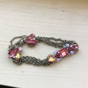 Pink and opal simulated sorrelli bracelet