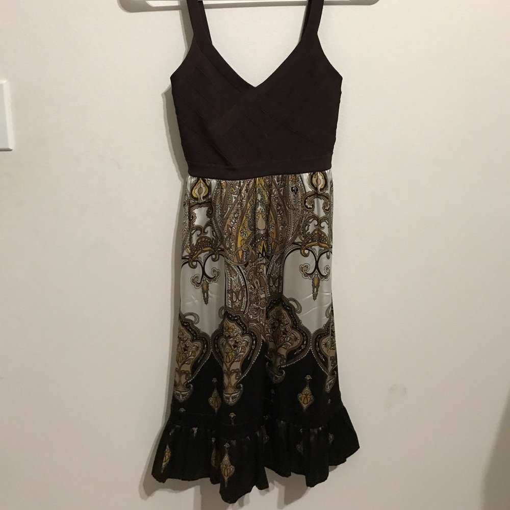 Bebe bandage and satin dress