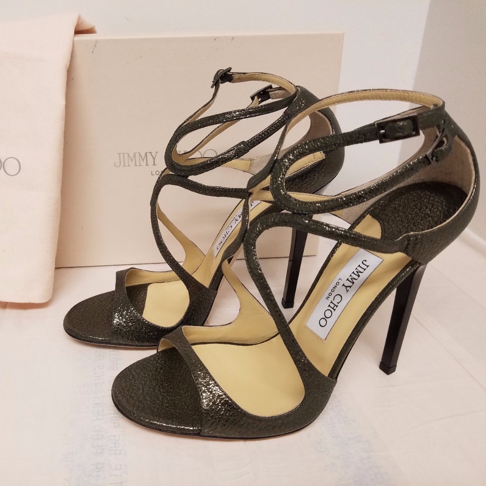 Jimmy Choo Lance Sandals in Gunmetal, 39