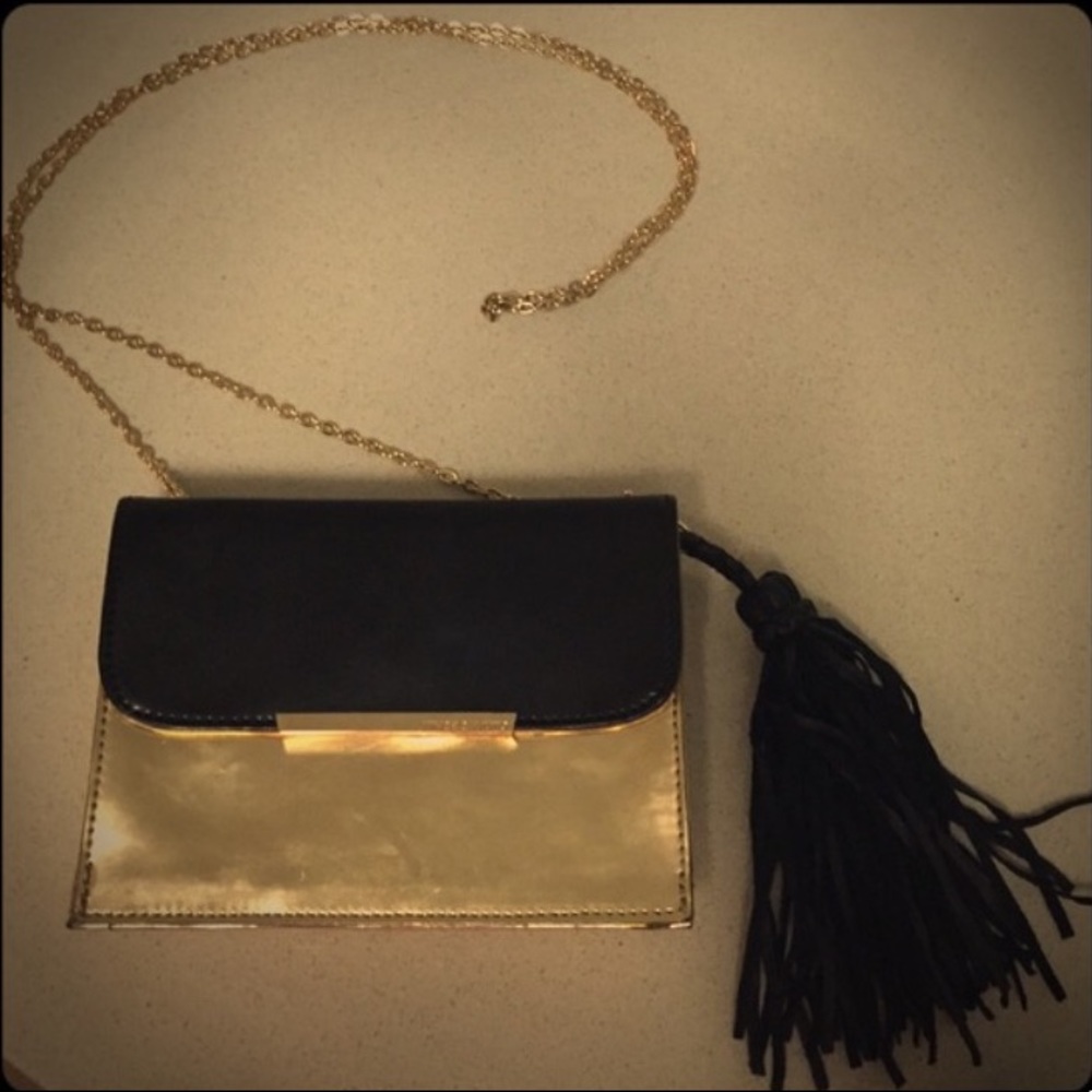 Vince Camuto Black & Gold Evening Crossbody