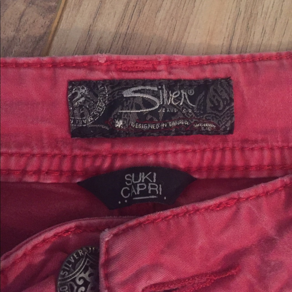 Red Silver Capris!